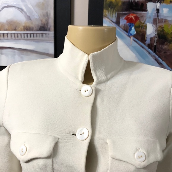 🌺🌺 DOMENICO VACCA  White Jacket Cardigan size 42 🇮🇹 - Picture 4 of 9